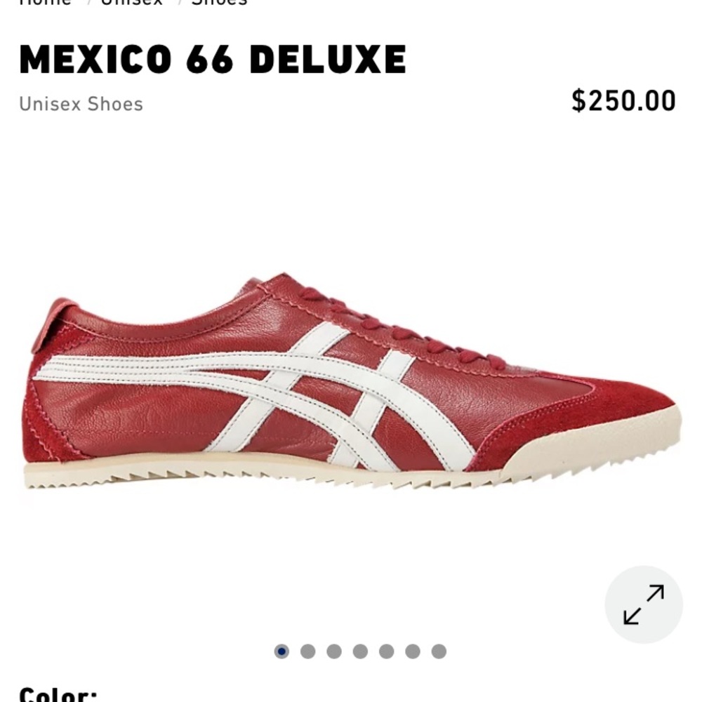 Mexico 66 Deluxe Onitsuka Tiger red leather sneakers 25.5 cm
